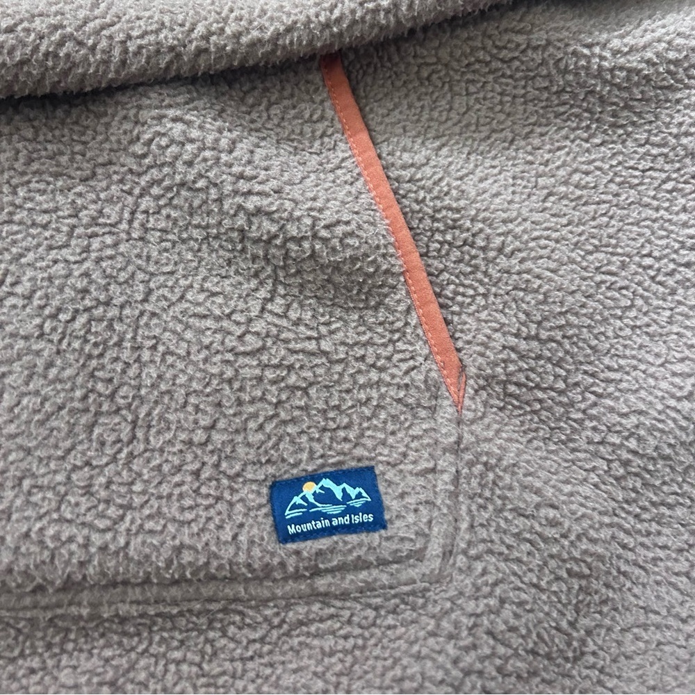 Mountain & Isles Half Zip Heavy Fleece Hooded Jacket Spice Southwest Baja Med - Picture 4 of 13